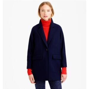 J. Crew Wool Melton Boyfriend Coat Navy